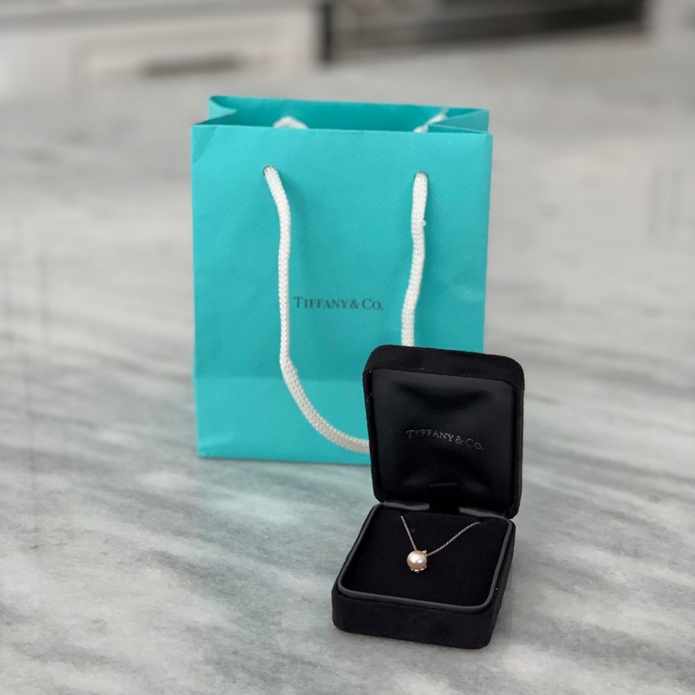Tiffany & Co. Pearl and Diamond Pendant Necklace